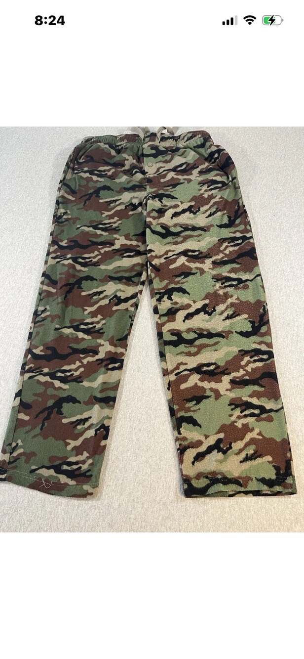 Fruit of the Loom Camouflage Pattern Fleece Lounge Pajama Pants Drawstring 32x34